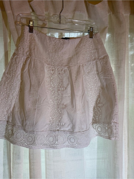 White House Black Market Dresses & Skirts - White House Black Market White Eyelet Lace Mini Skirt
